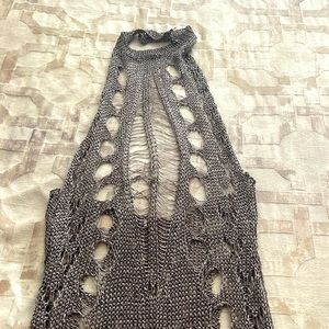 Metallic knit cover up or long dress